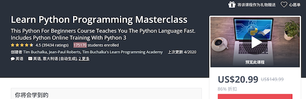 Learn Python Programming Masterclass