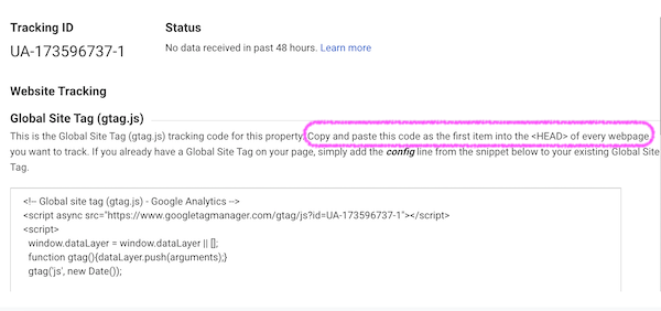 google-analytics tracking id